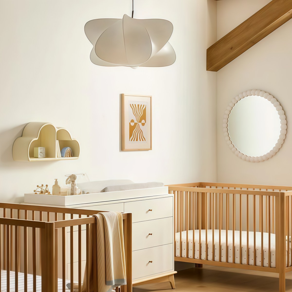 Modern Cirrus Cocoon Pendant Light – Silk Cloud Lamp in Wabi Sabi Style